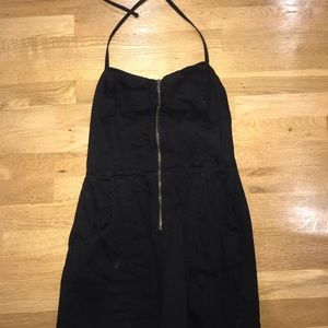 Black zip up romper